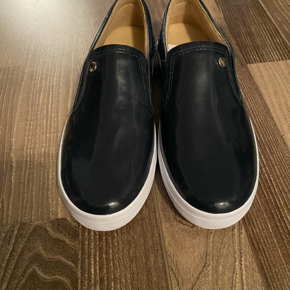 Marc Joseph Navy Blue and White Women's Loafers